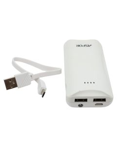 Powerbank, Auris, PB010, 12000 mAh, 2 USB and Type-C ports, white color