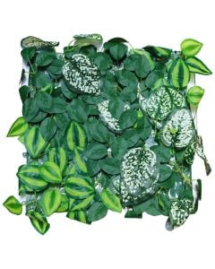 Artificial leaf hedge, Giardino Verde, Wandering Jew, 33x33 cm, 1000 gr/m², 32 leaves/m², green color with shades