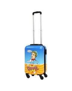 Travel suitcase, Excellent Houseware, ABS, 18", W21 x D32 x H45 cm, mixed colors, with design