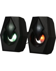 Box for computer, Gaming, 65X60X87mm, 2X 3W, 88dB, 120cm cable, 2pc set, polypropylene.