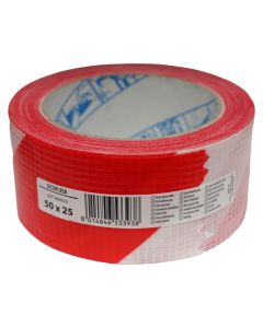 Boundary tape, Geko, 50mm x 25m, white with red