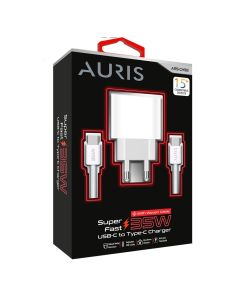 Charger + plug, Auris, CH38, 35 W, Type-C plug - Type-C