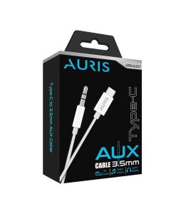 AUX plug, Auris, AU07, AUX-Type-C, 3.5 mm, 100 cm, white