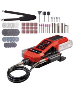 Mini cordless sander, Einhell, TE-MT 18/34 Li Solo, 18 V, 5000-34000 rpm, 55 accessories
