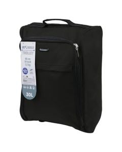 Travel suitcase, ProWorld, polyester, 20", W22 x D36 x H50 cm, black color