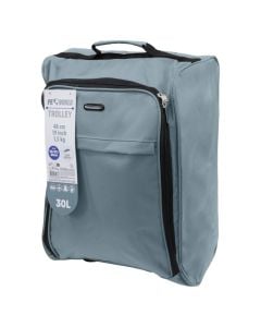 Travel suitcase, ProWorld, polyester, 20", W22 x D36 x H50 cm, gray color