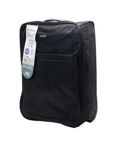 Travel suitcase, ProWorld, polyester, 20", W23 x D36 x H50 cm, black color