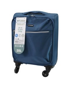 Travel suitcase, ProWorld, polyester, 15", W20 x D35 x H45 cm, blue color