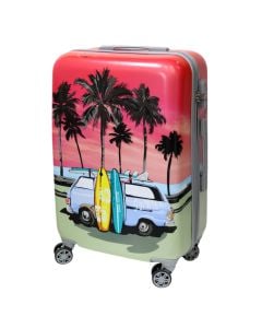 Travel suitcase, ProWorld, ABS, 24", W23 x D38 x H58 cm, orange color, with design