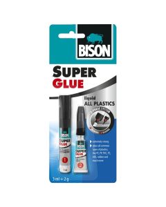 Bison Super Glue All Plastics Blister 3ml+2g