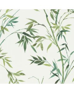 Wallpaper, Erismann, Martinique, 10.05 x 0.53 m, green, white, floral motifs, 10388-07