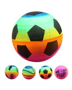 Ball plastic rainbow 23 cm 4 assorted