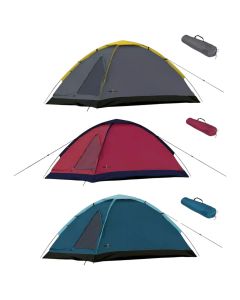 Manual camping tent, 200x120 cm, polyester, 2 persons, mixed colors
