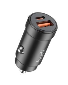 Car charger, Budi, CC602B, 30W, USB and Type C ports