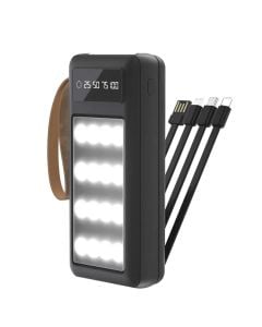 Powerbank, PZX, C161, 30000mAh, 10.5 W, USB and Type-C ports, black color