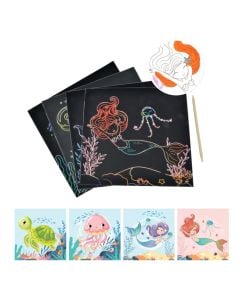 Scratch Cards with mermaids, Colorem, 20x20 cm, 4 pieces