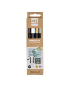 Water-based marker, Art Design, 23 cm, 4 pieces, blue, green, pink and purple