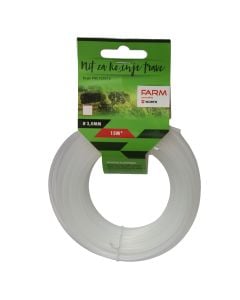 Lawnmower line, Farm, 3.0 mm x 15 m, square, white