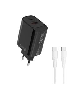 Charger + plug, PZX, P55, 33W, USB and Type C port, Type-C - Type-C plug