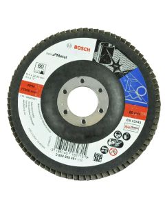 Flap wheel for metal, Bosch, 115x22.2 mm, Grit 60, metali