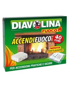 Fire igniter, "Diavolina", wood, beiege, 3.9 gr, 38.5x25x12 cm, 40 cubic