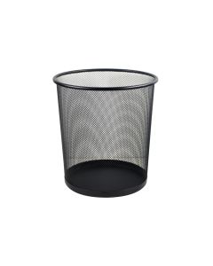 Circular metallic wastebasket black 24x29.5x33.5cm