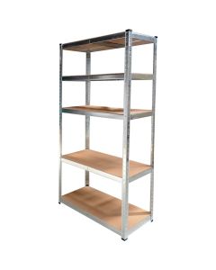 Metallic shelves silver 5 floors 180x90x40 cm