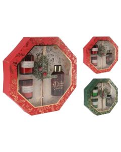 Aromatic set and scented candle, Christmas, 2 candles + 1 aromatic 80 ml