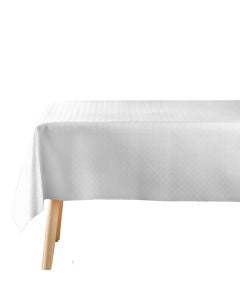 Tablecloth, PVC, white, 140x220 cm