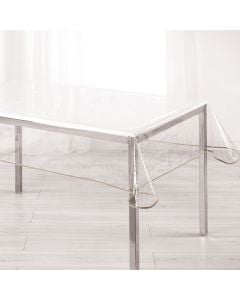 Tablecloth, PVC, transparent, 140x240 cm
