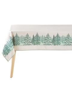 Tablecloth, PVC, off-white/green, 150x240 cm