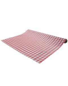 Tablecloth, PVC, white/red, 140 cm