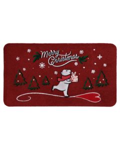 Dakota Natale doormat, polypropylene/vinyl, red, assorted design, 40x70 cm