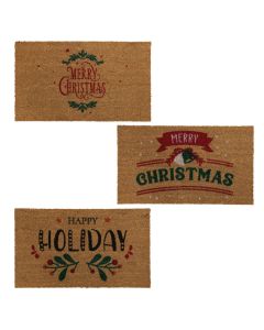 Italo Natale doormat, coconut fiber/vinyl, brown, 40x70 cm