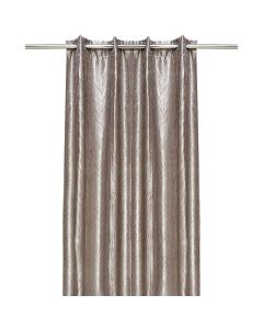 Full curtain with rings, 100% polyester, jacquard, grey, 140x260 cm