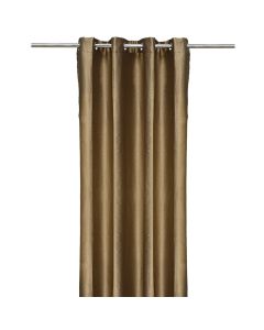 Blackout curtain with rings, 100% polyester, brown, 140x260 cm