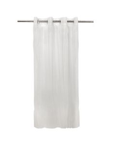 Net curtain with rings , 100% polyester, white, 140x260 cm