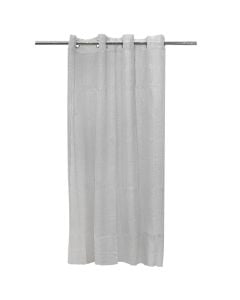 Net curtain with rings , 100% polyester, silver, 140x260 cm