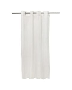 Net curtain with rings , 96% polyester and 4% linen, natural, 140x260 cm