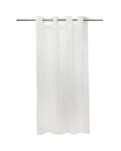 Net curtain with rings , 80% polyester and 20% cotton, white, 140x260 cm