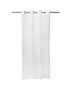 Net curtain with rings , 100% polyester, jacquard, beige, 140x260 cm