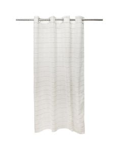 Net curtain with rings , 100% polyester, white/beige, 140x260 cm