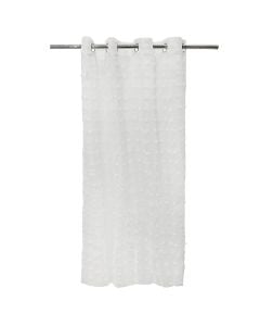 Net curtain with rings , 100% polyester, white, 140x260 cm