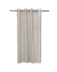 Full curtain with rings, 100% polyester, jacquard, white, 140x260 cm