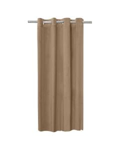 Full curtain Velvet with rings, 100% polyester, beige, 140x260 cm