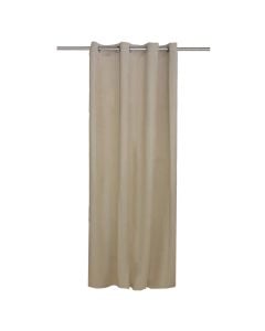 Blackout curtain with rings, 100% polyester, beige, 140x260 cm
