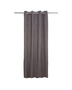 Blackout curtain with rings, 100% polyester, grey, 140x260 cm