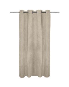 Blackout curtain with rings, 100% polyester, beige, 140x260 cm