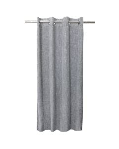 Full curtain with rings, 100% polyester, grey, 140x260 cm