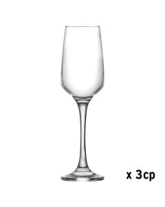 Lal champagne glass (PC3), glass, transparent, 230 cc, Dia. 5 x H 22.5 cm